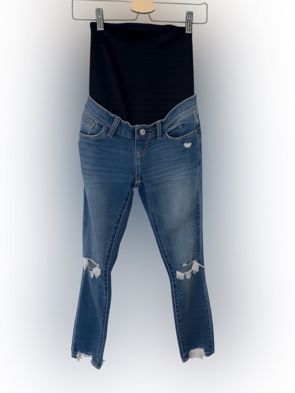 Abercrombie Maternity Super Skinny Ankle Jeans Distressed Size 24